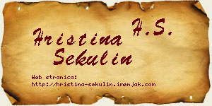 Hristina Sekulin vizit kartica